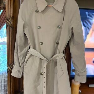 Classic New York & Co Beige Double-Breasted lined Women's Trench Coat M